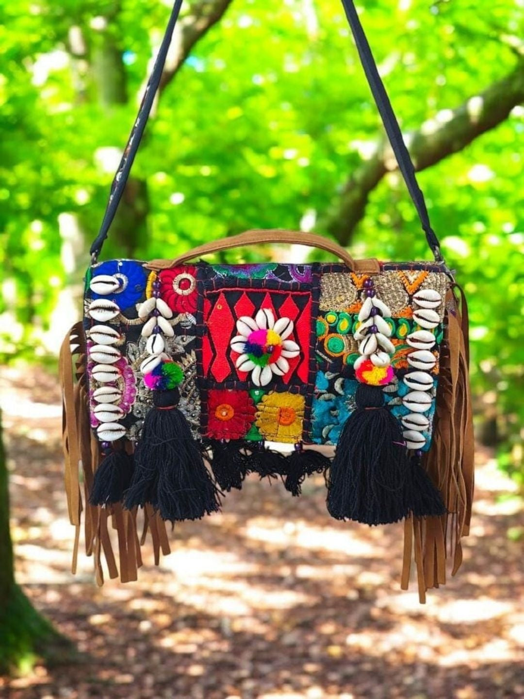 Ishhaara Embroidered Tassel Sling Bag — handcrafted Indian accessories - view 9