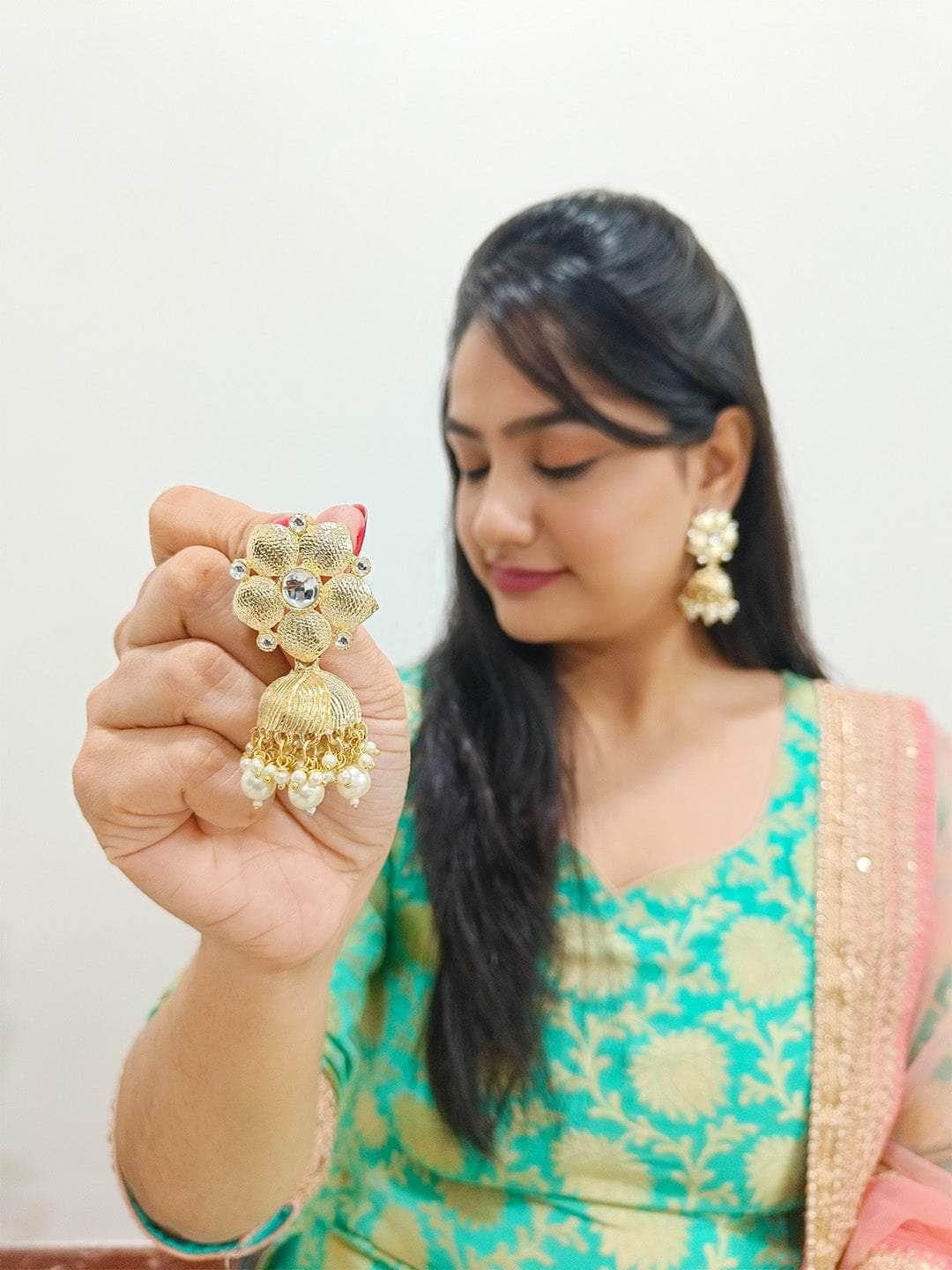 Ishhaara Bold Floral Jhumkas
