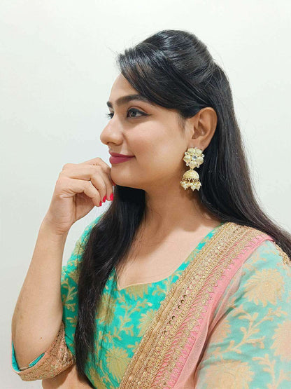 Ishhaara Bold Floral Jhumkas