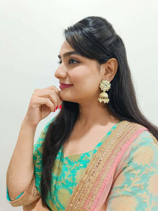 Ishhaara Bold Floral Jhumkas