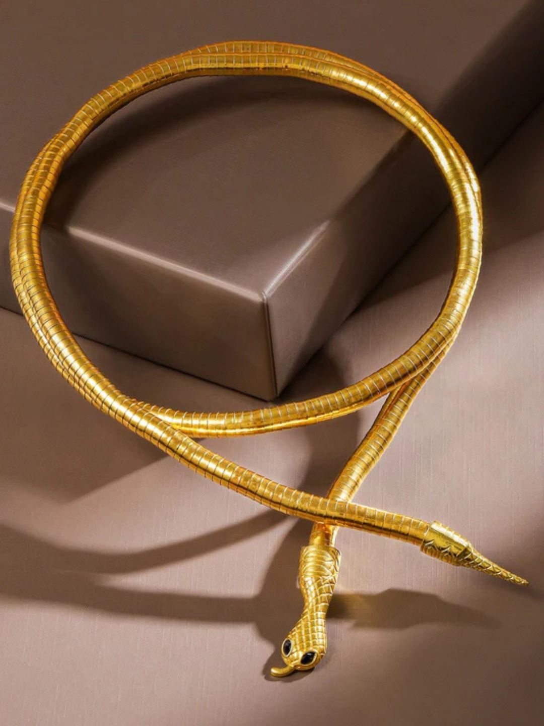 Ishhaara Bold Snake Motif Wrap Statement Necklace