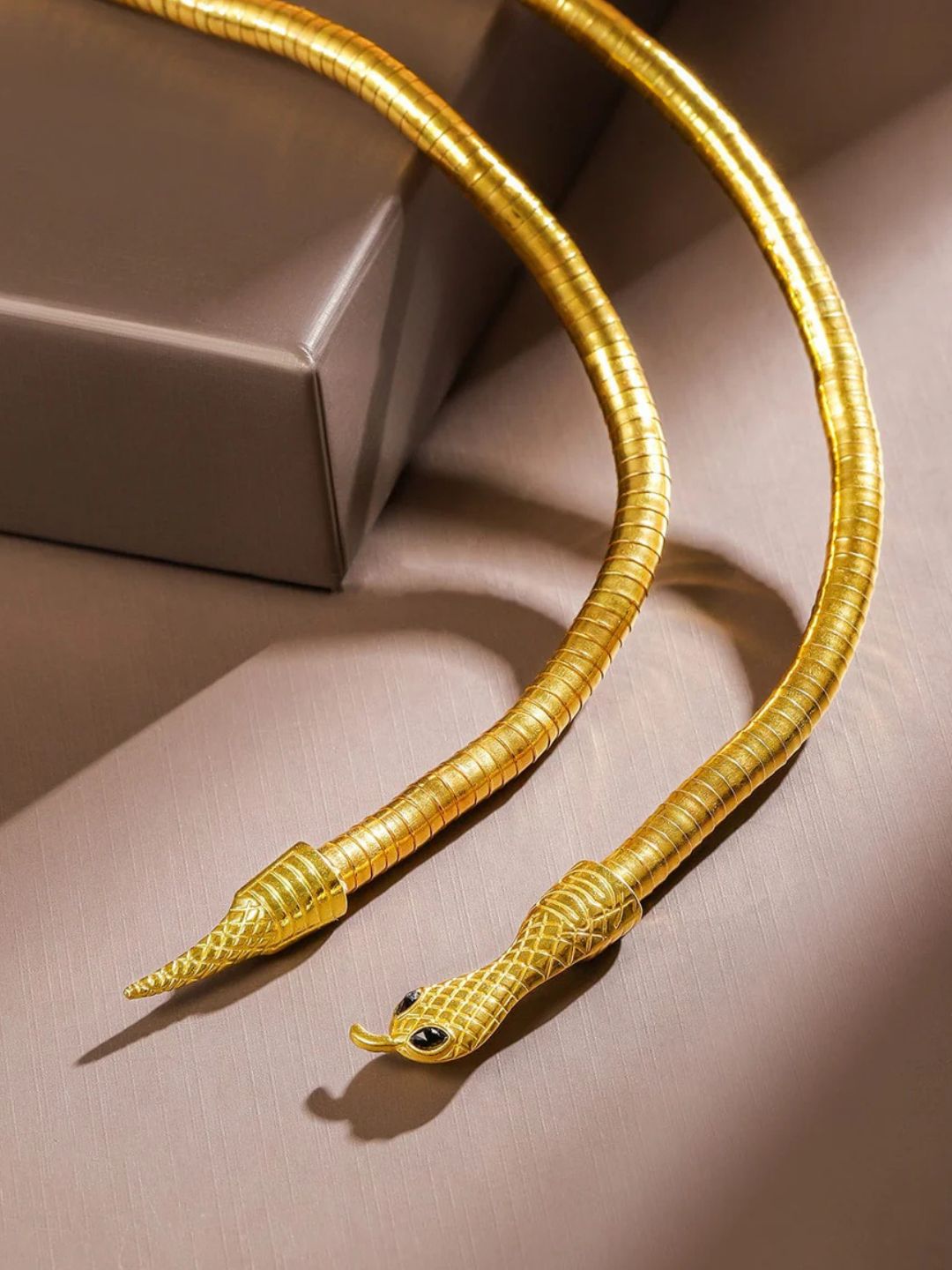 Ishhaara Bold Snake Motif Wrap Statement Necklace