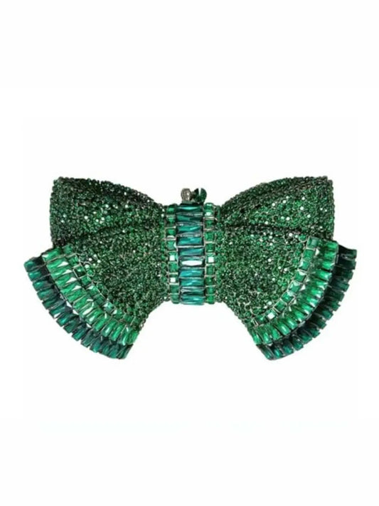 Ishhaara Bow Rhinestone Crystal Evening Clutch