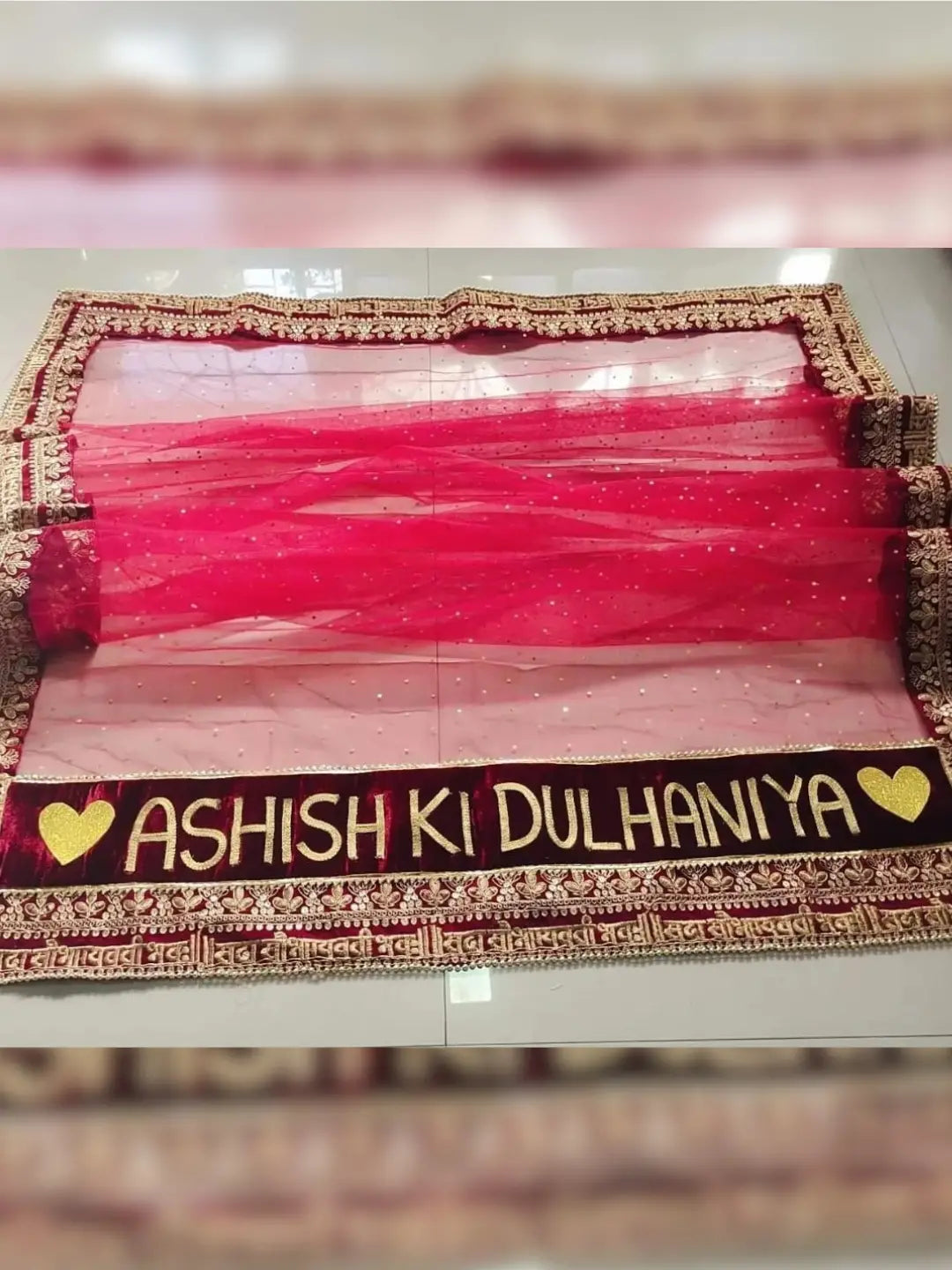 Ishhaara Bridal Entry Long Name Veil Dupatta