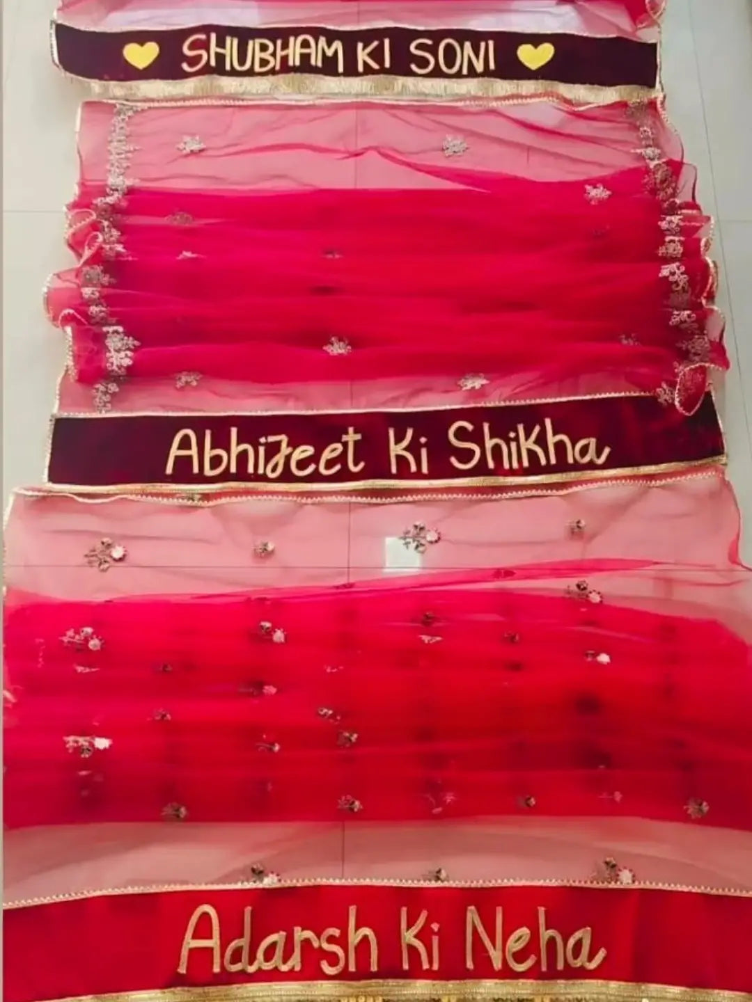 Ishhaara Bridal Entry Long Name Veil Dupatta