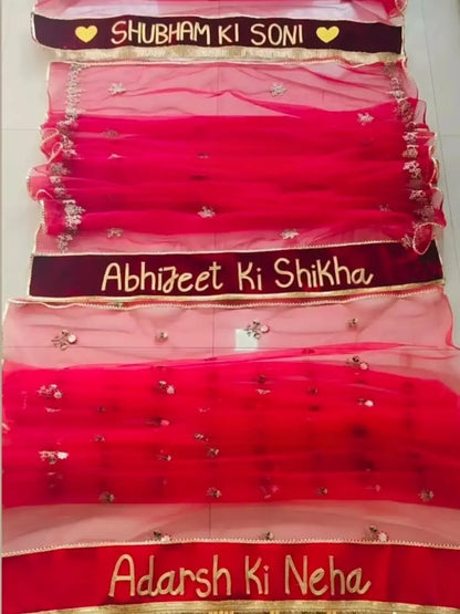 Ishhaara Bridal Entry Long Name Veil Dupatta