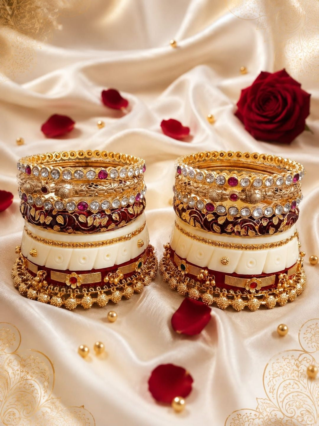 Ishhaara Bridal Kada Bangle Set - handcrafted Indian jewellery