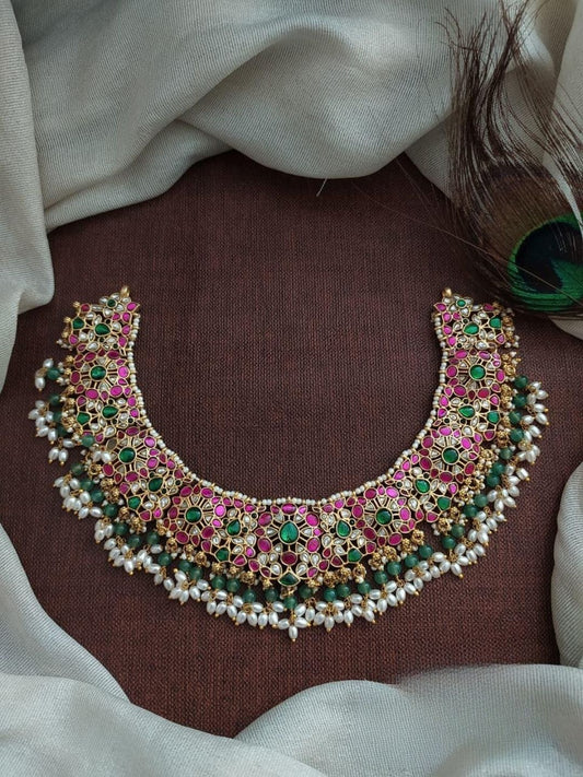 Ishhaara Bridal Kundan Choker Necklace - handcrafted Indian jewellery