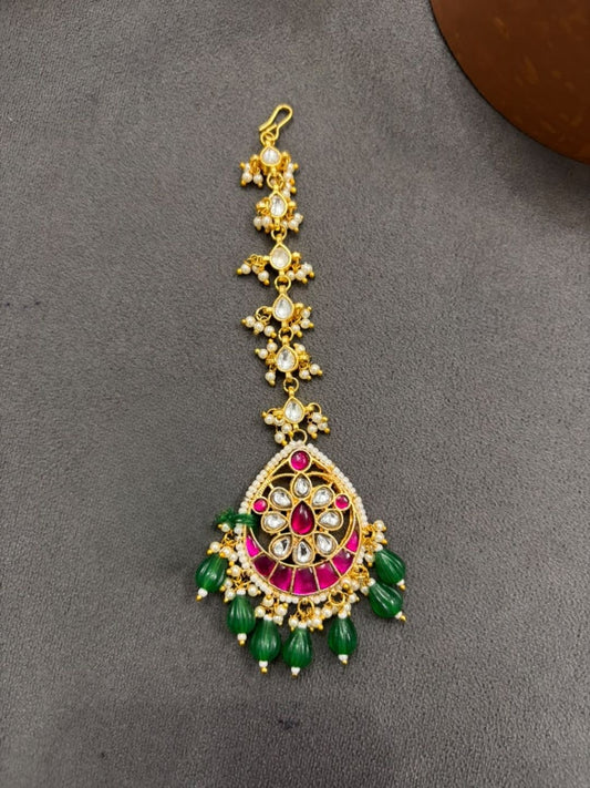 Ishhaara Bridal Kundan Maang Tikka - handcrafted Indian jewellery