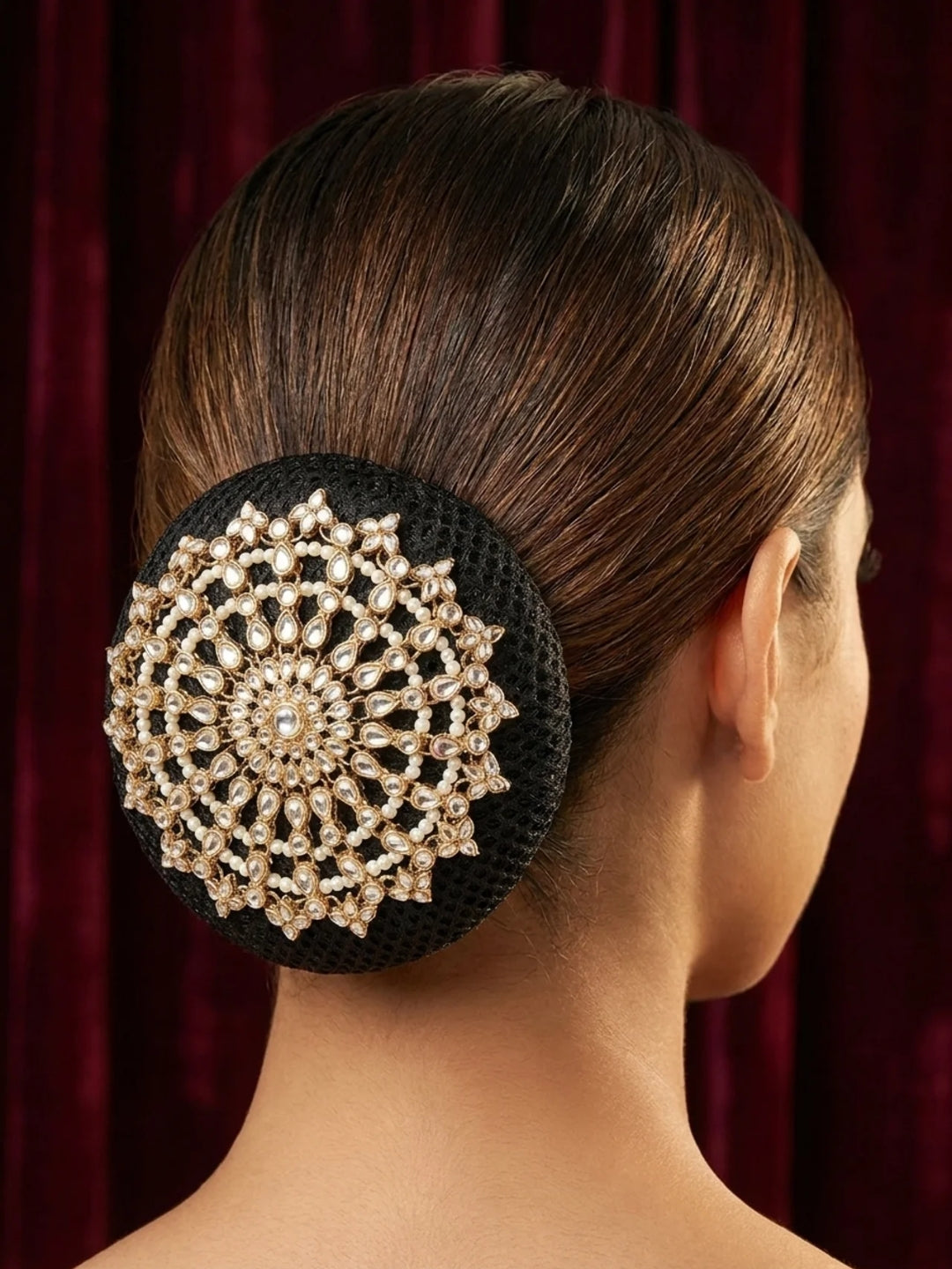 Ishhaara Bridal Pearl Hair Bun