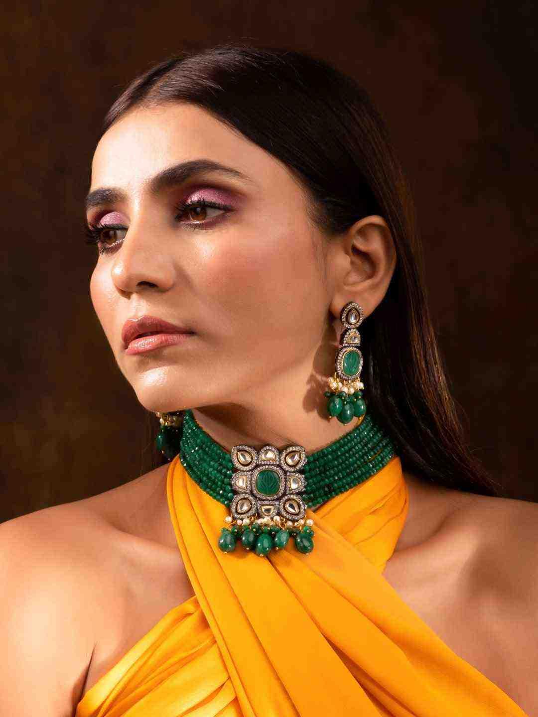 Ishhaara Bride 1 In Semi Precious Centre Stone Choker Set