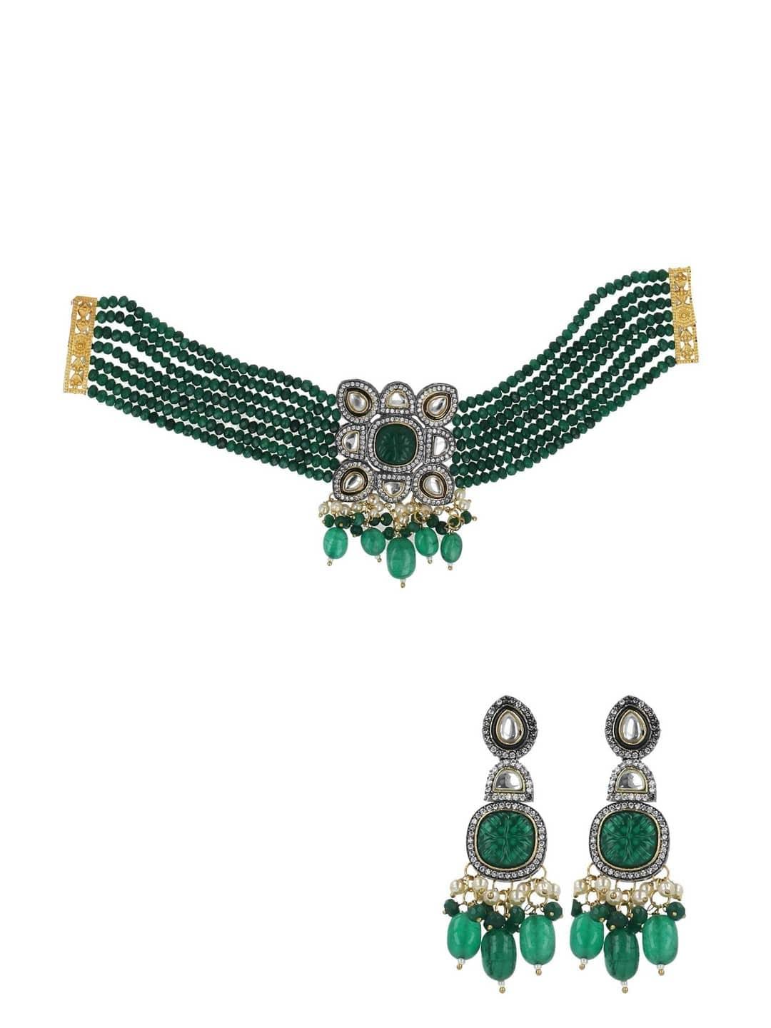Ishhaara Bride 2 In Semi Precious Centre Stone Choker Set