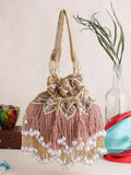 Ishhaara Brown Designer Jhallar Potli Bag