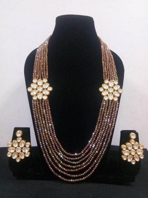 Ishhaara Brown Double Side Patch Necklace