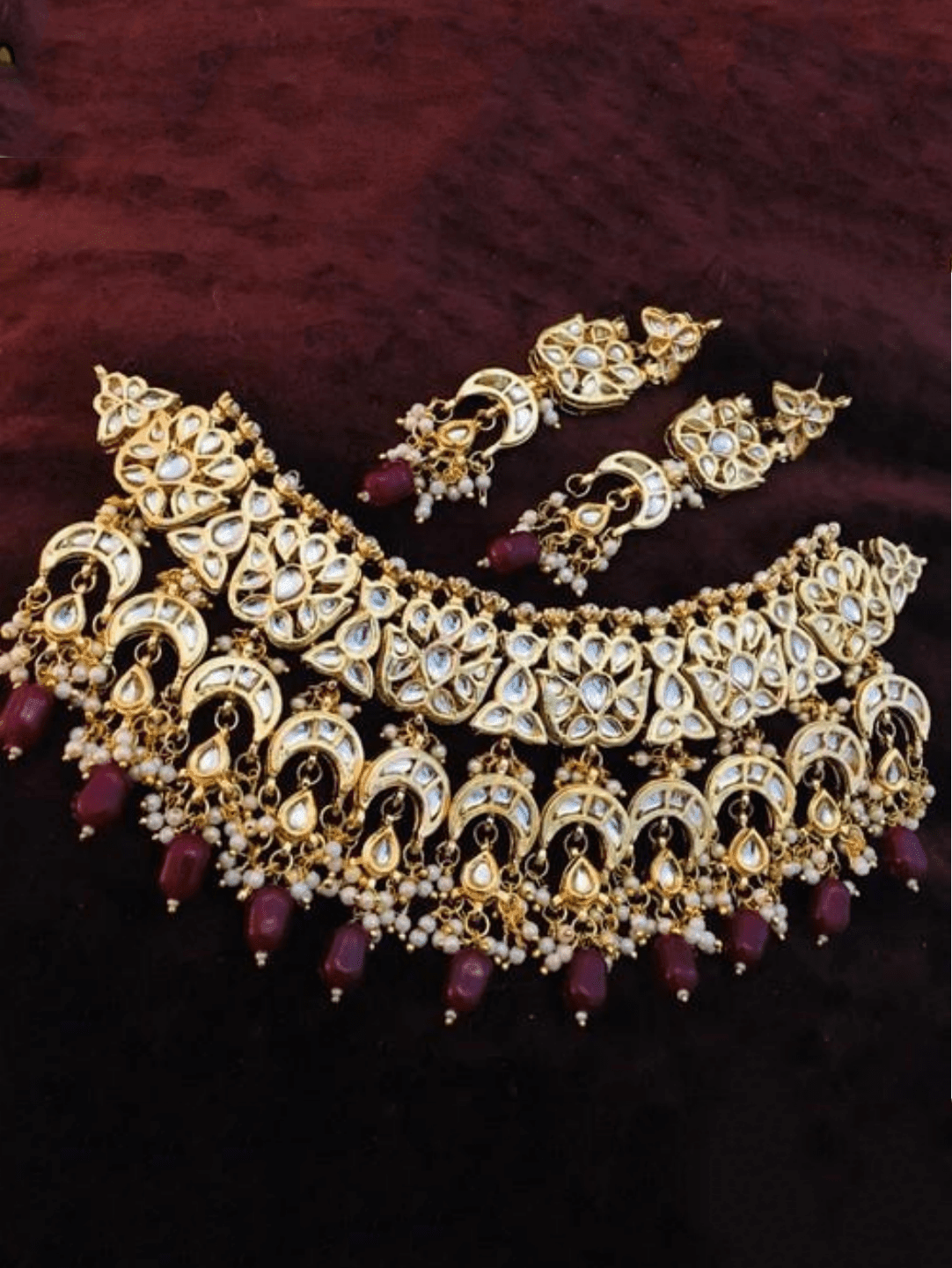 Ishhaara Multi Chand Hanging Necklace Set