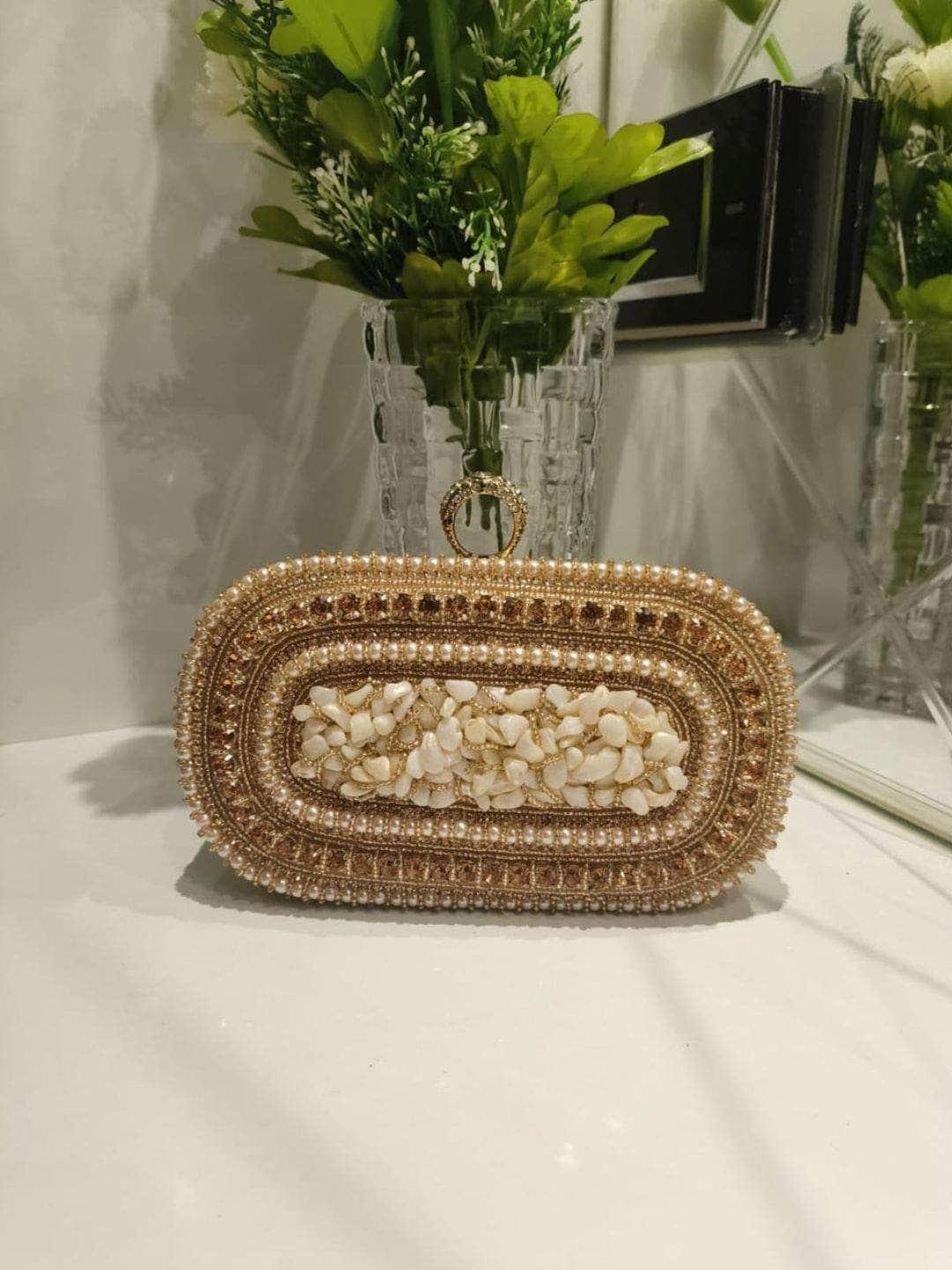 Ishhaara Royal Pearl Beaded Clutch