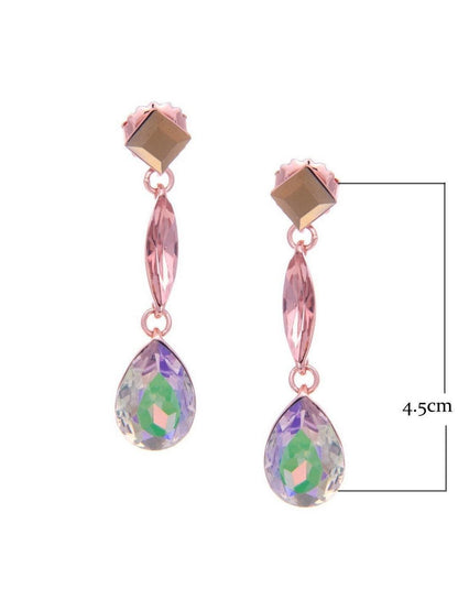 Ishhaara Soha In Geometric 3Tiered Drop Earrings Brown