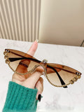 Ishhaara Brown Stone Studded Sun Glasses