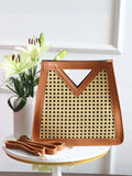 Ishhaara Brown V Cut Hand Held Handbag