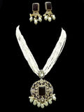 Ishhaara Brown Victorian Pearl Pendant Necklace