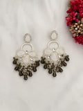 Ishhaara Brown White Gold Plated Kundan Classic Drop Earrings