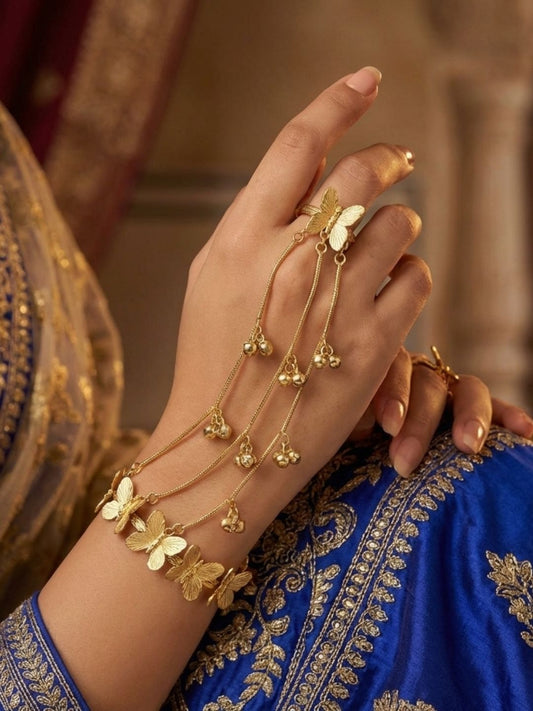 Ishhaara Butterfly Shaped Ghungroo Statement Hathphool