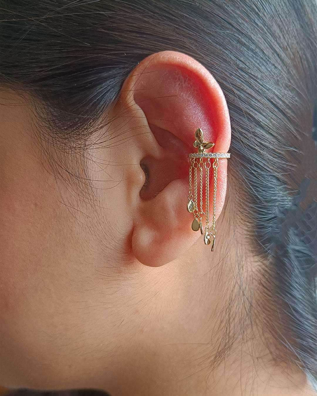 Butterfly Tasseled Earcuff - Main Image