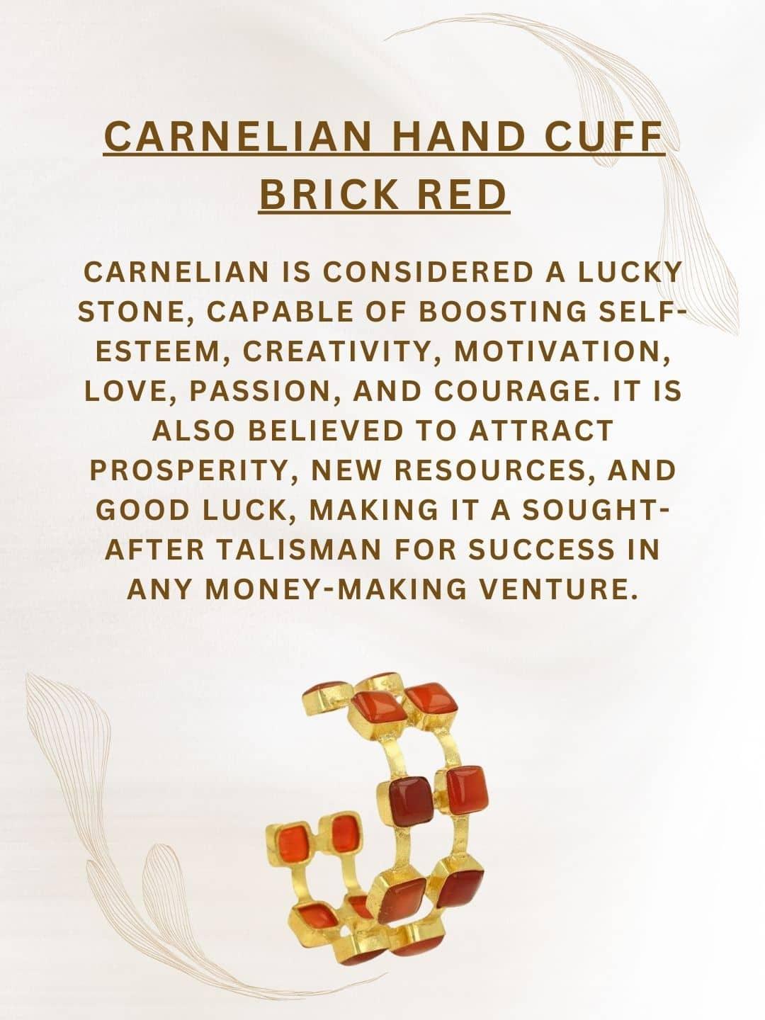 Ishhaara Carnelian Hand Cuff Brick Red