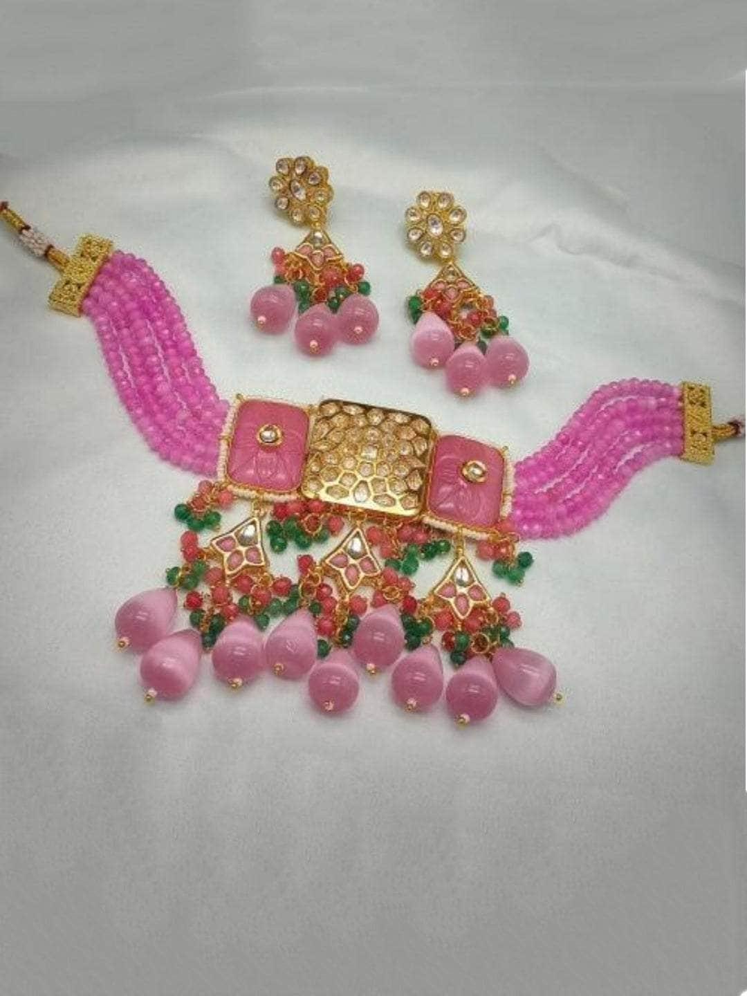 Ishhaara Carved Stone And Kundan Choker