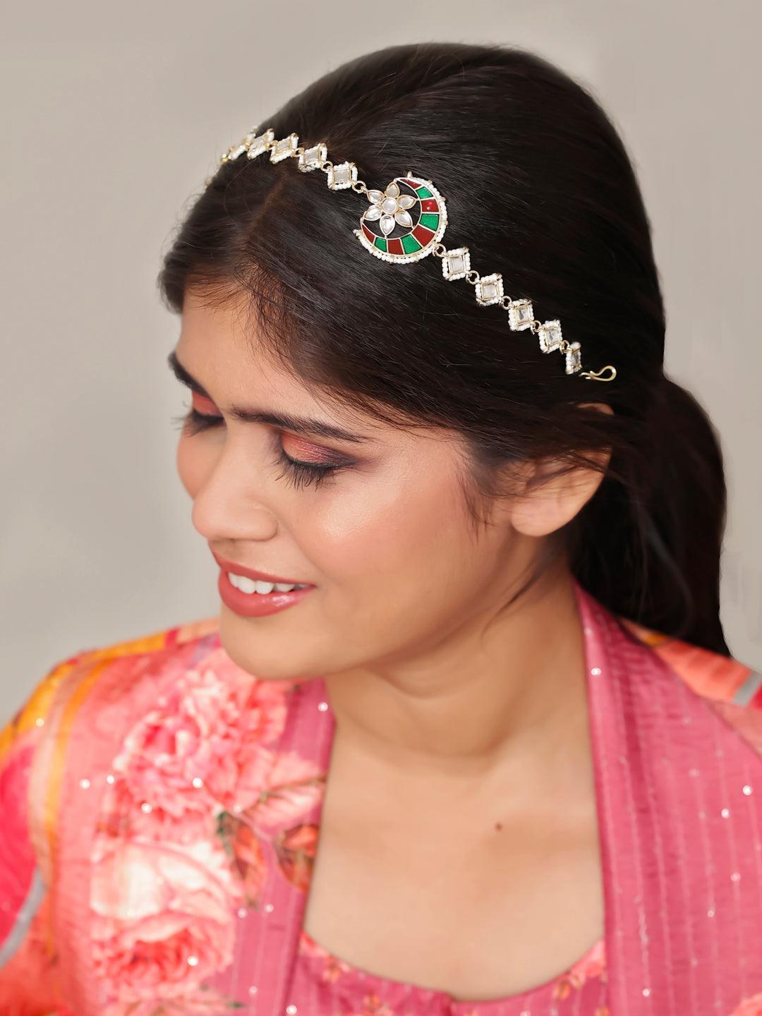 Buy Awesome Kundan Hair Matha Patti/hair Jewellery/indian Bridal Hair  Jewellery/handmade Kundan Online in India - Etsy