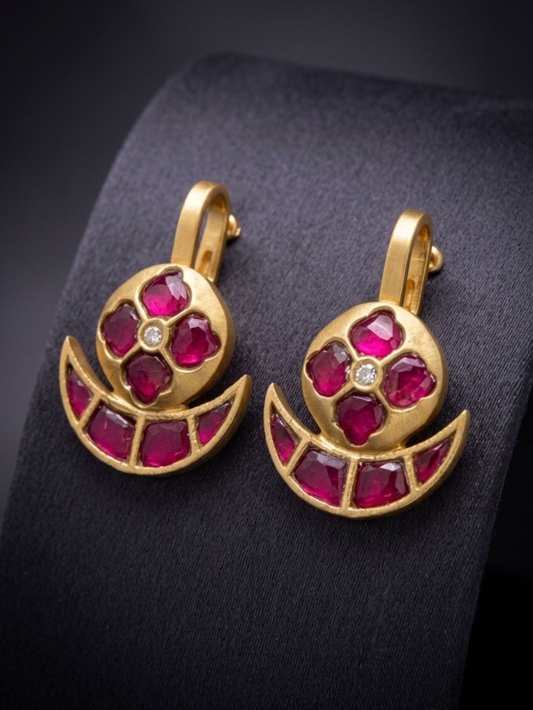 Ishhaara Chand Shaped Bugadi Earrings