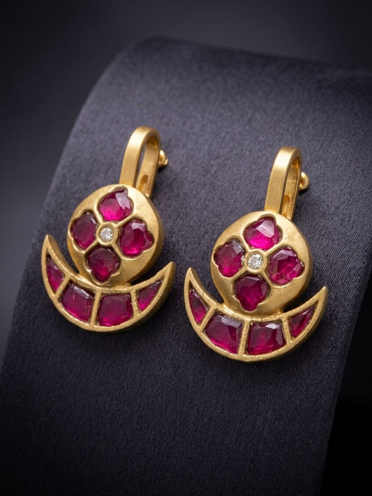 Ishhaara Chand Shaped Bugadi Earrings