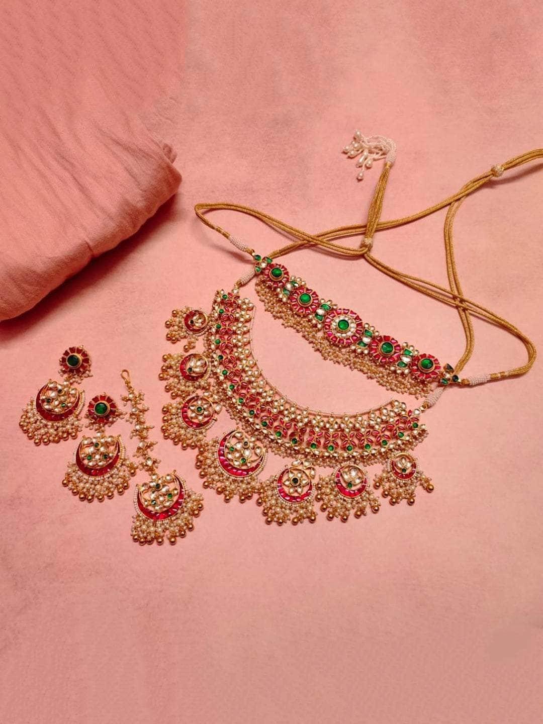 Ishhaara Chand Shaped Kundan Full Bridal Set