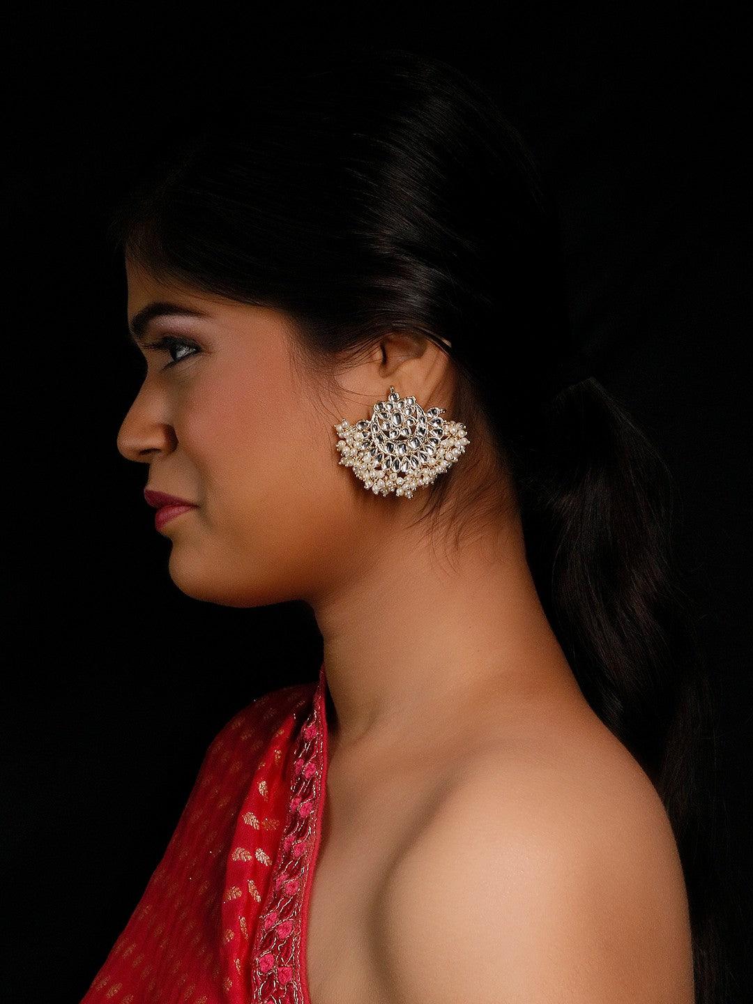Ishhaara Chandbali Motif Earrings