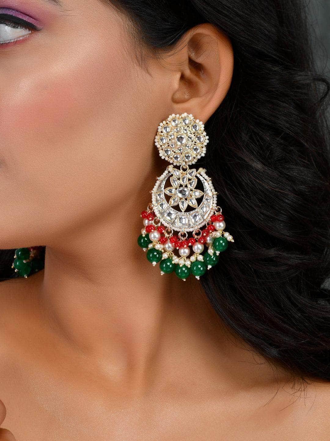 Ishhaara Chandbali Multicolor Kundan Earring