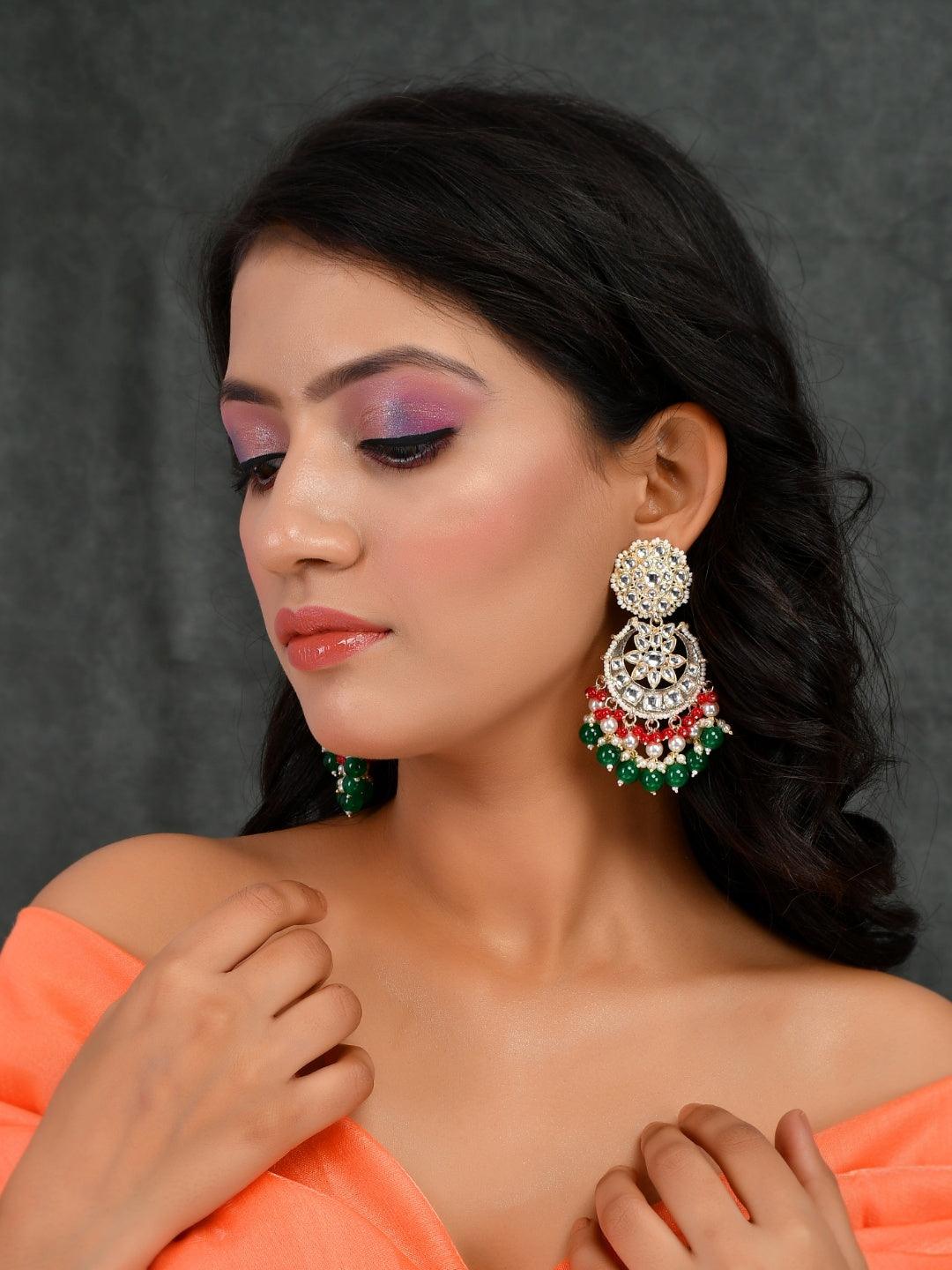 Ishhaara Chandbali Multicolor Kundan Earring