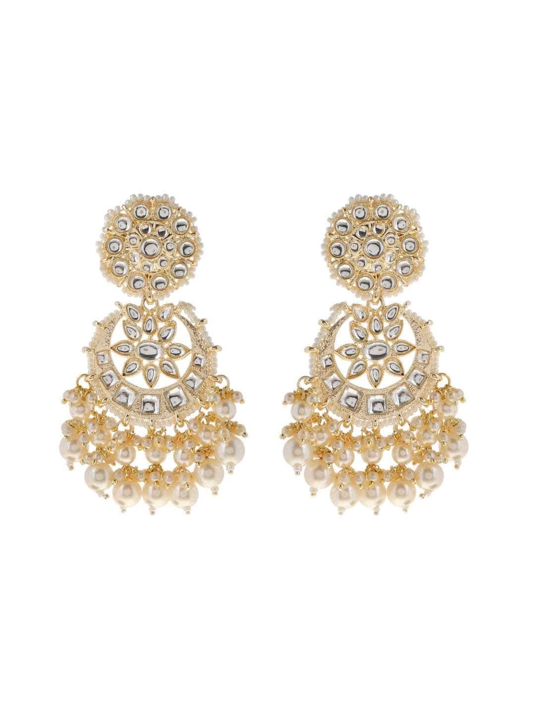 Ishhaara Chandbali Pearl White Kundan Earring