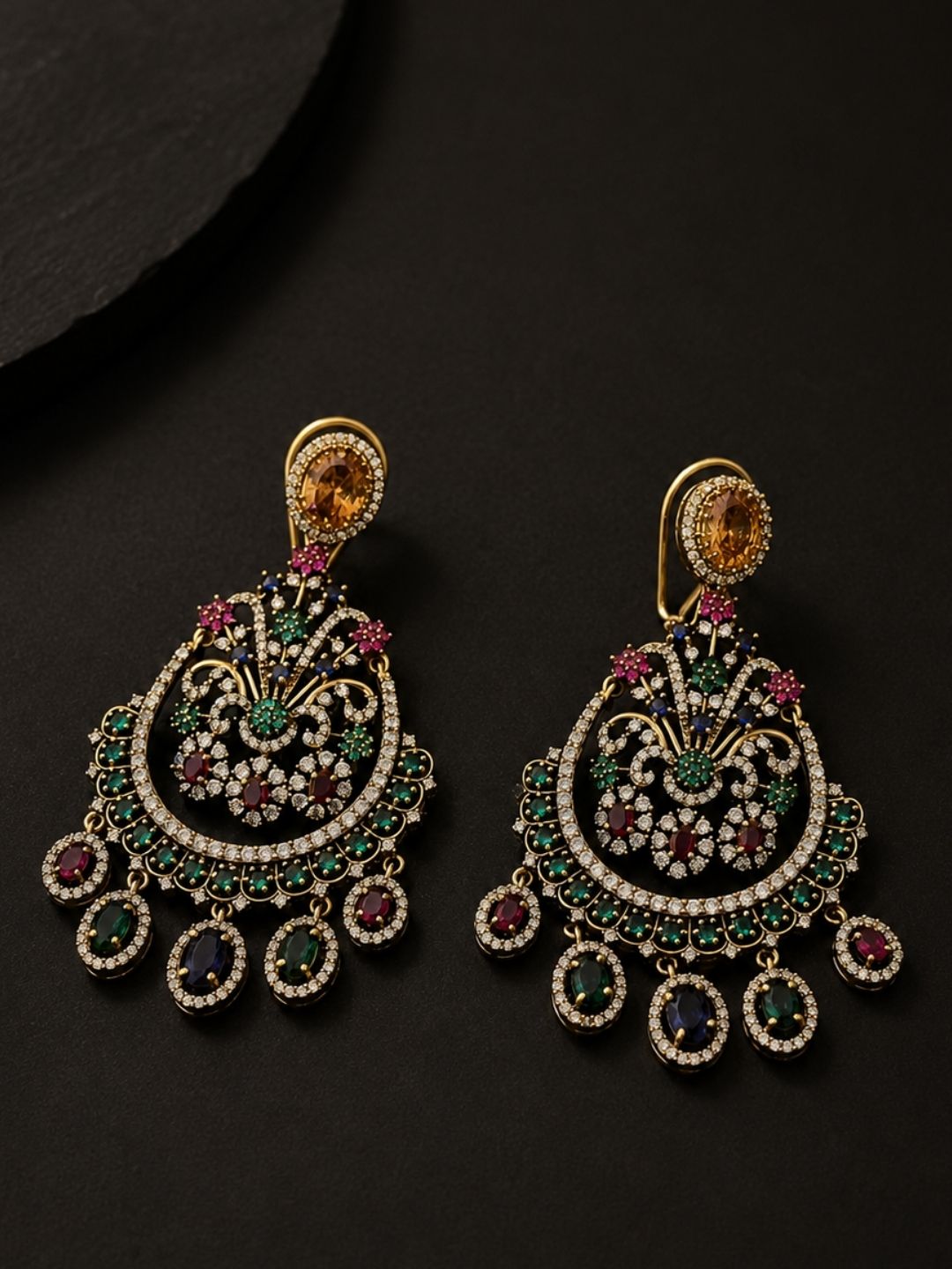 Ishhaara Chandelier Ruby Earrings
