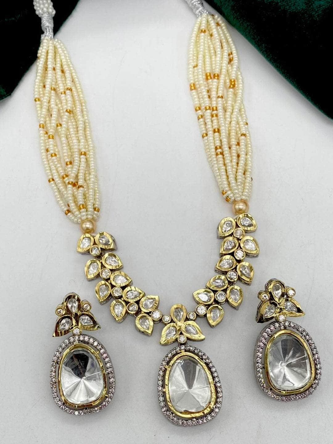 Ishhaara Cheedbeed Drop Kundan Necklace