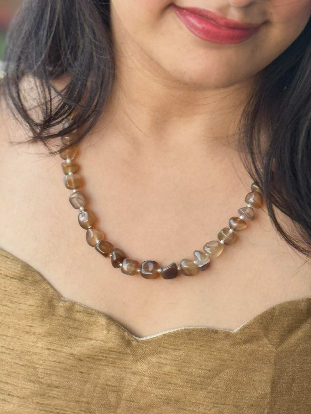 Ishhaara Chunky Camel Brown Necklace