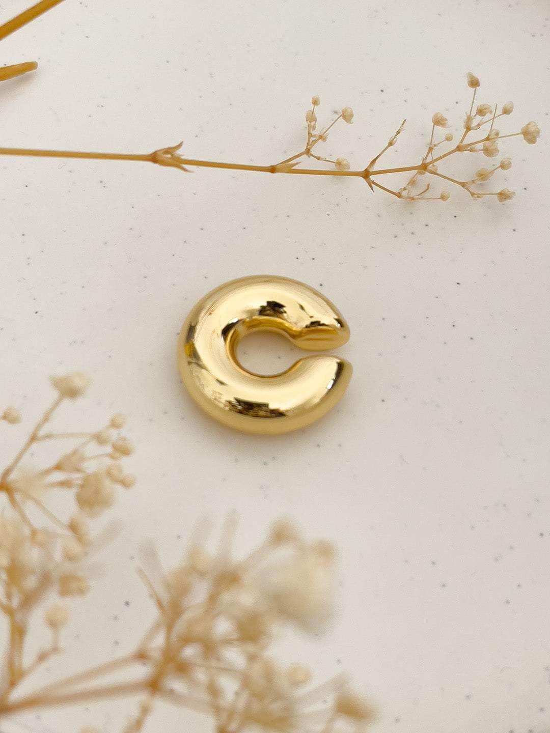 Ishhaara Chunky Gold Ear Cuff Earrings - Gold