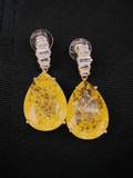 Ishhaara Citrine Diamond Earrings