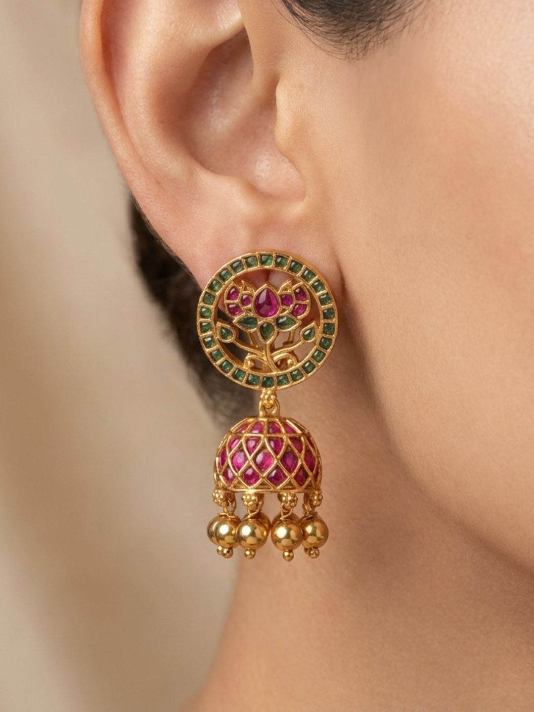 Ishhaara Classic Antique Finish Jhumkas