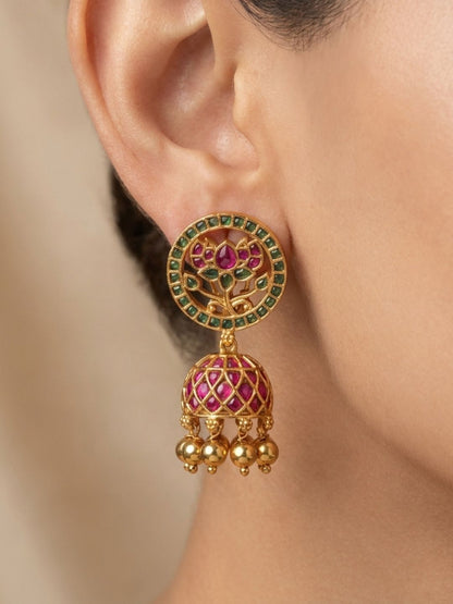 Ishhaara Classic Antique Finish Jhumkas