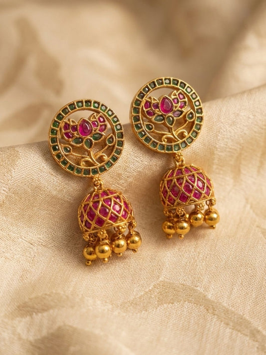 Ishhaara Classic Antique Finish Jhumkas