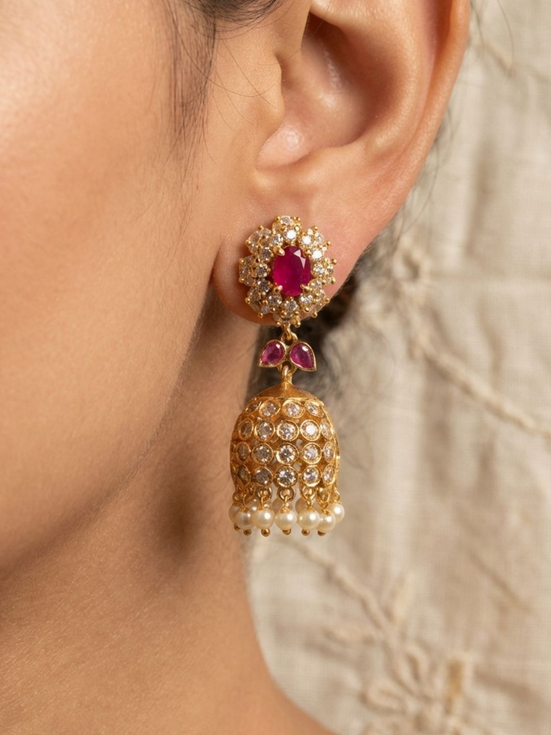Ishhaara Classic Antique Jhumkas