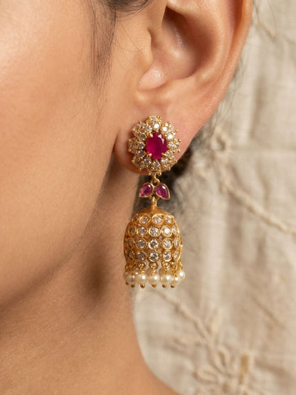Ishhaara Classic Antique Jhumkas