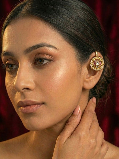 Ishhaara Classic Dainty Jadau Kundan Earcuffs