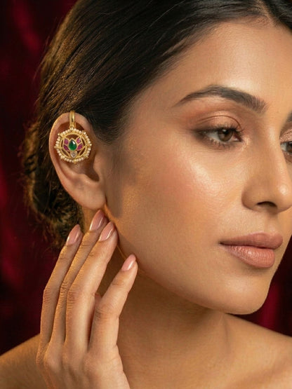 Ishhaara Classic Dainty Jadau Kundan Earcuffs