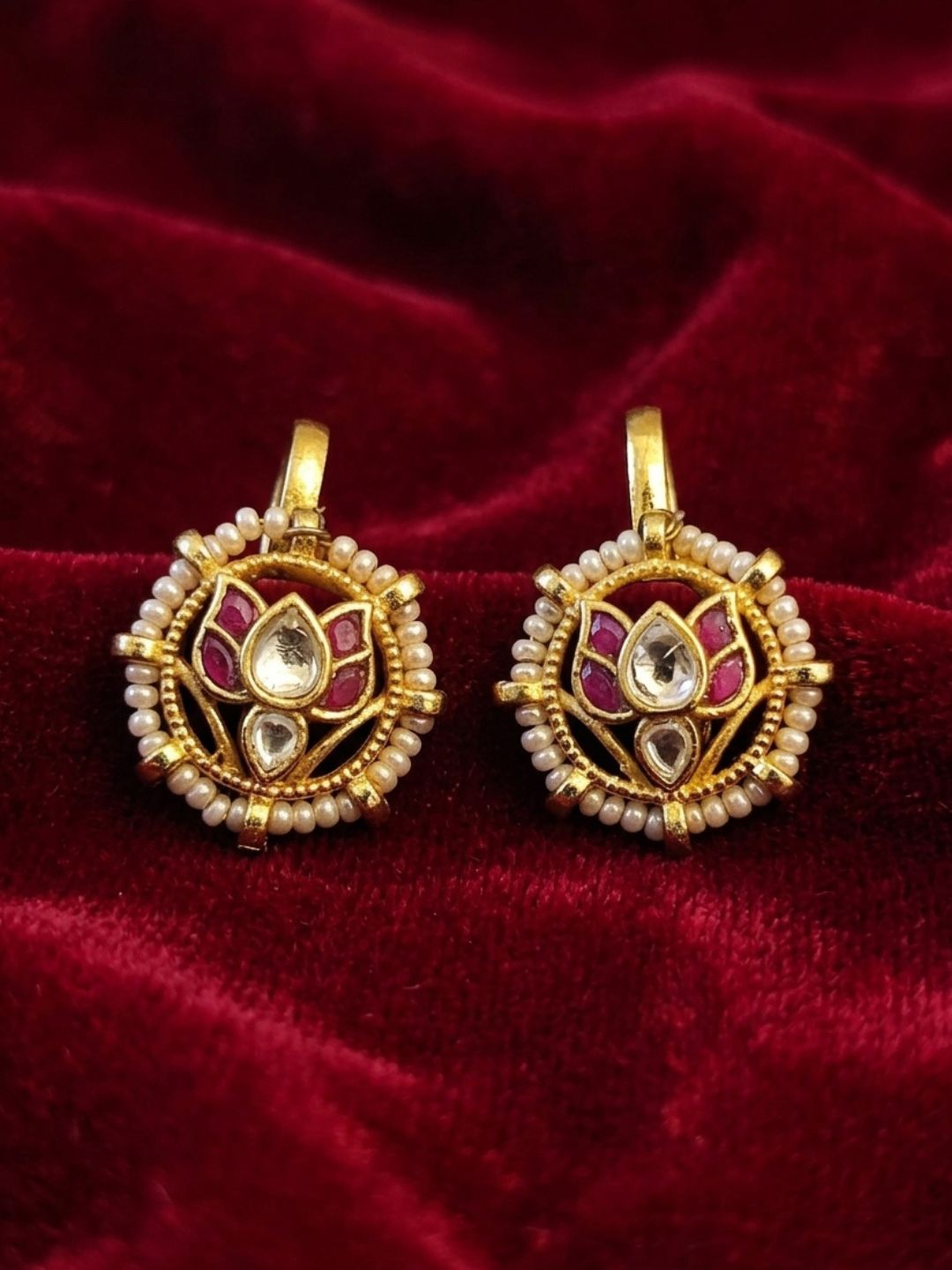 Ishhaara Classic Dainty Jadau Kundan Earcuffs